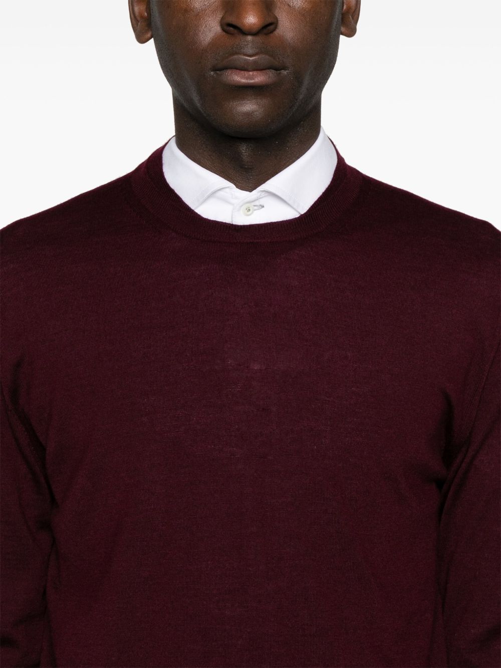 Maglione k139 bordeaux in maglia fine lana L1MFW24256687 R032 LOW BRAND