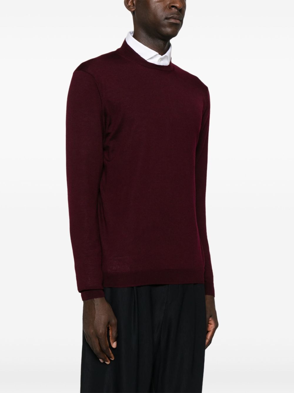 Maglione k139 bordeaux in maglia fine lana L1MFW24256687 R032 LOW BRAND