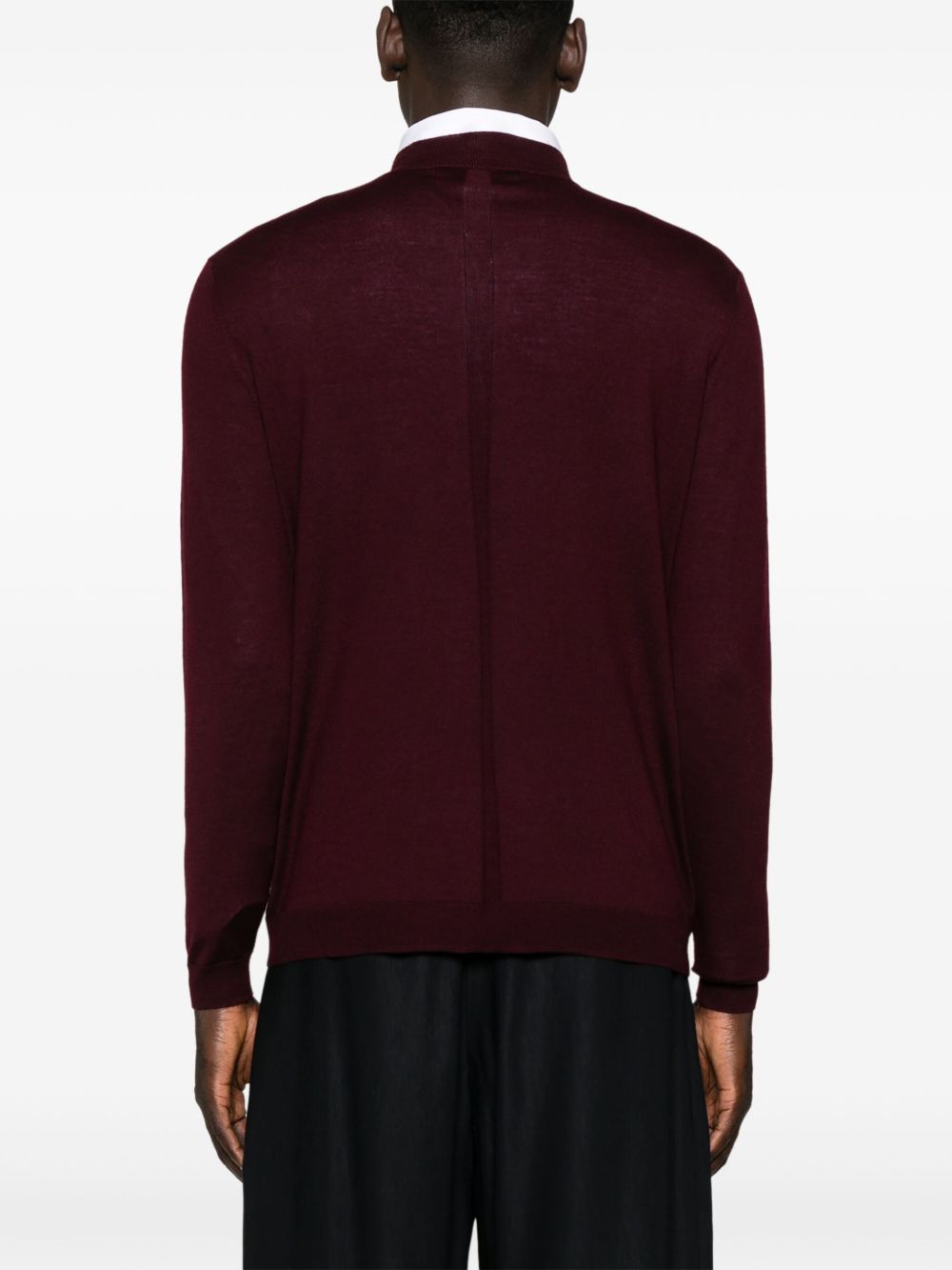 Maglione k139 bordeaux in maglia fine lana L1MFW24256687 R032 LOW BRAND