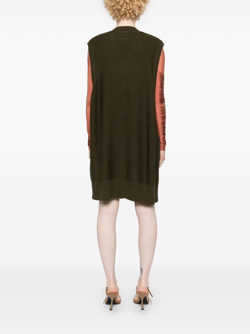 Abito in maglia marrone cut-out S52DA0044M13044 727 MM6 MAISON MARGIELA