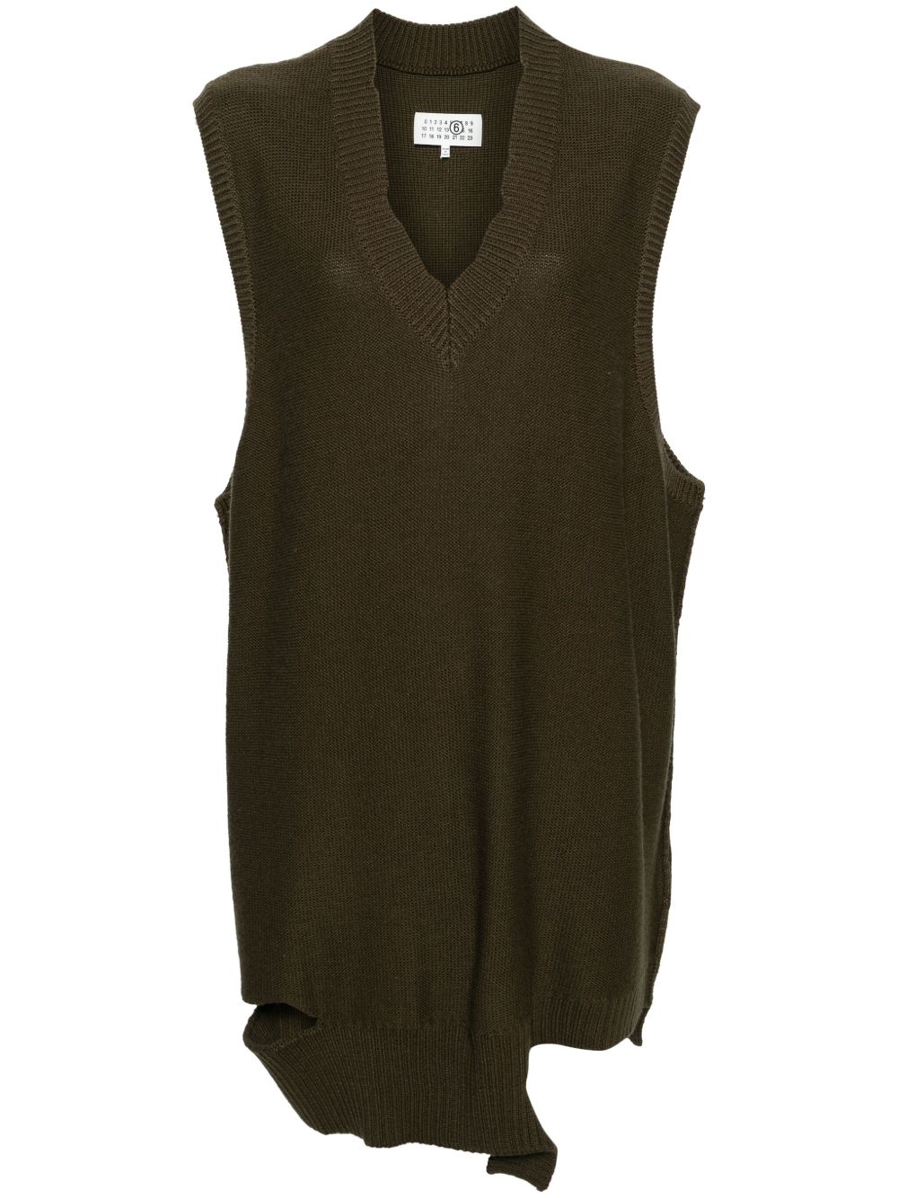 Abito in maglia marrone cut-out S52DA0044M13044 727 MM6 MAISON MARGIELA