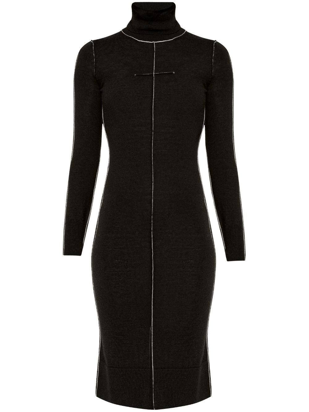 Abito midi nero cuciture a contrasto S52DG0019M13037 900 MM6 MAISON MARGIELA