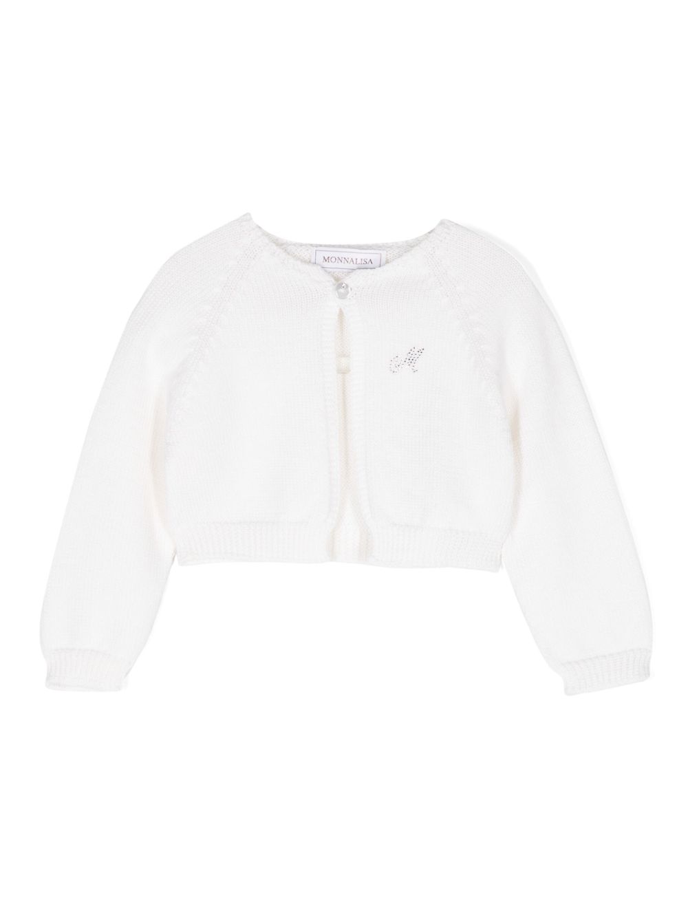 Cardigan bianco neonata lana 73D8004097 0001 MONNALISA KIDS