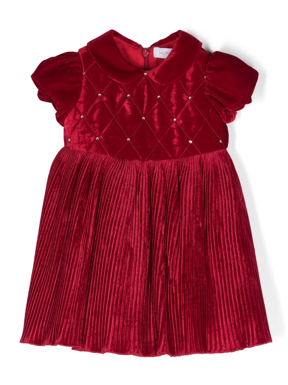 Abito rosso plissè effetto velluto 73D9014803 0043 MONNALISA KIDS