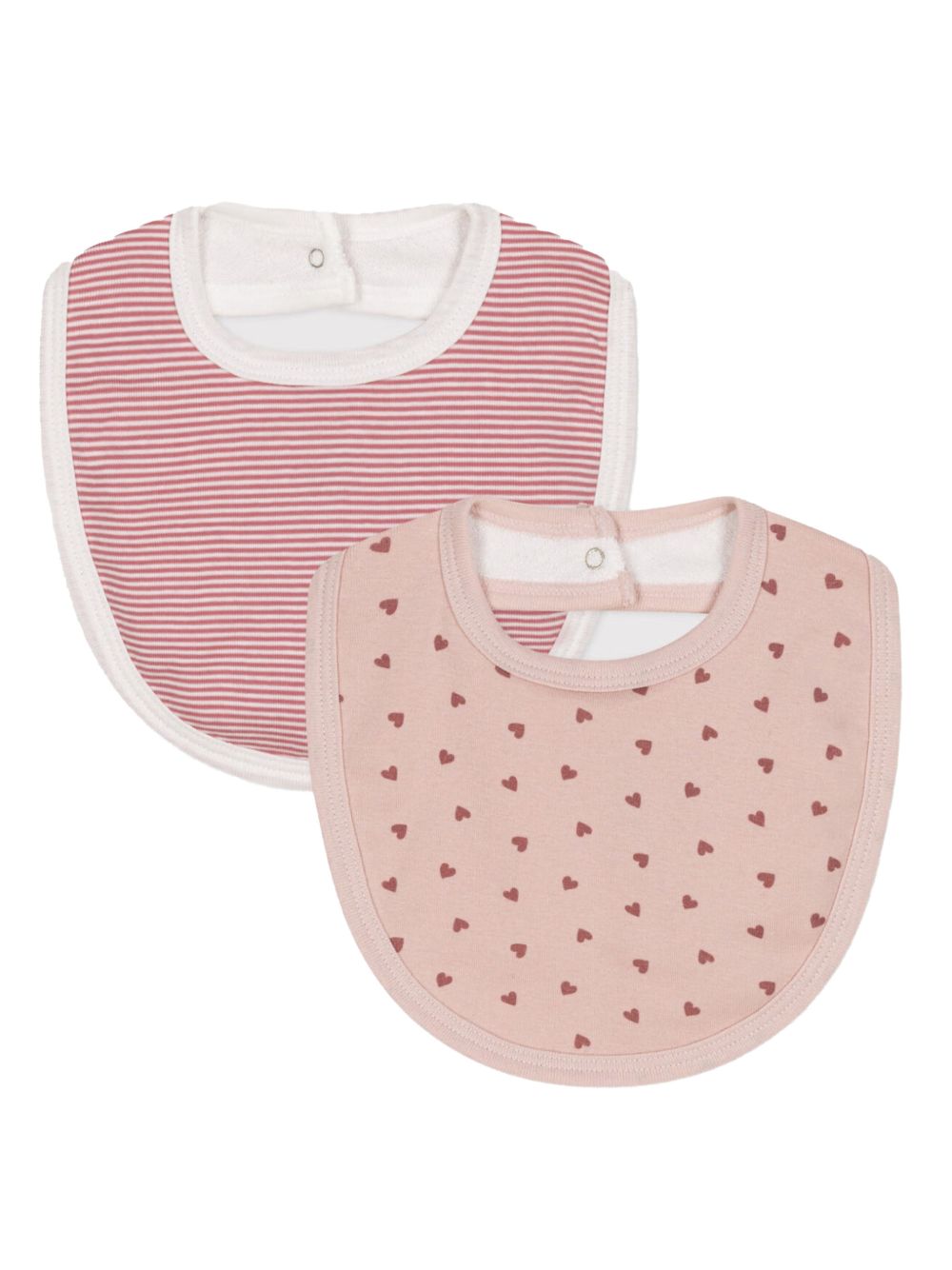 Set bavette con fantasia rosa (2pz) A0ATG 03 PETIT BATEAU KIDS