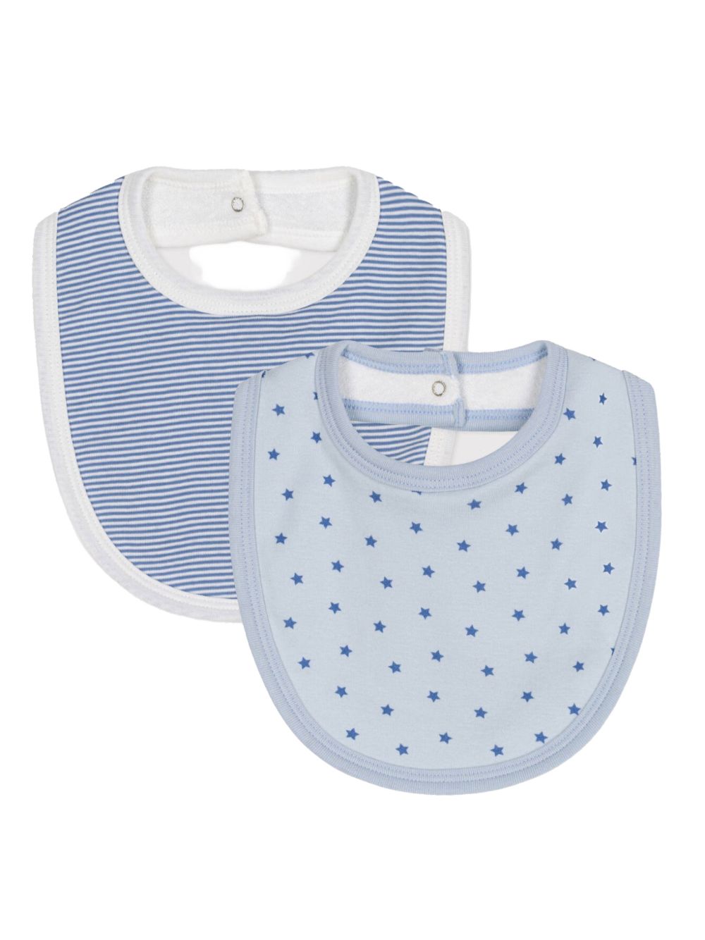 Set bavette fantasia azzurro neonato (2pz) A0ATR 01 PETIT BATEAU KIDS