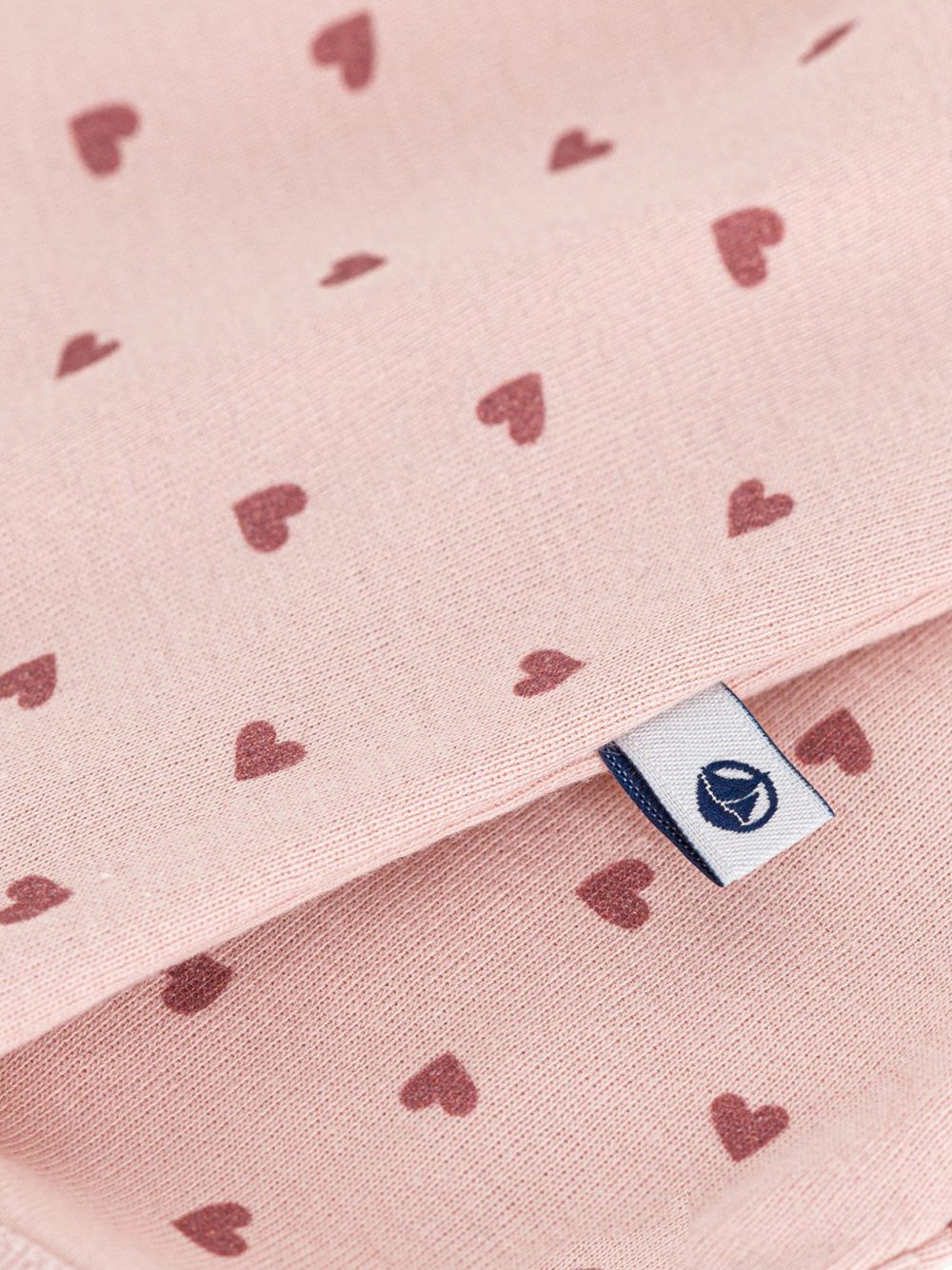 Tutina rosa cipria cuori all-over A0AV7 01 PETIT BATEAU KIDS