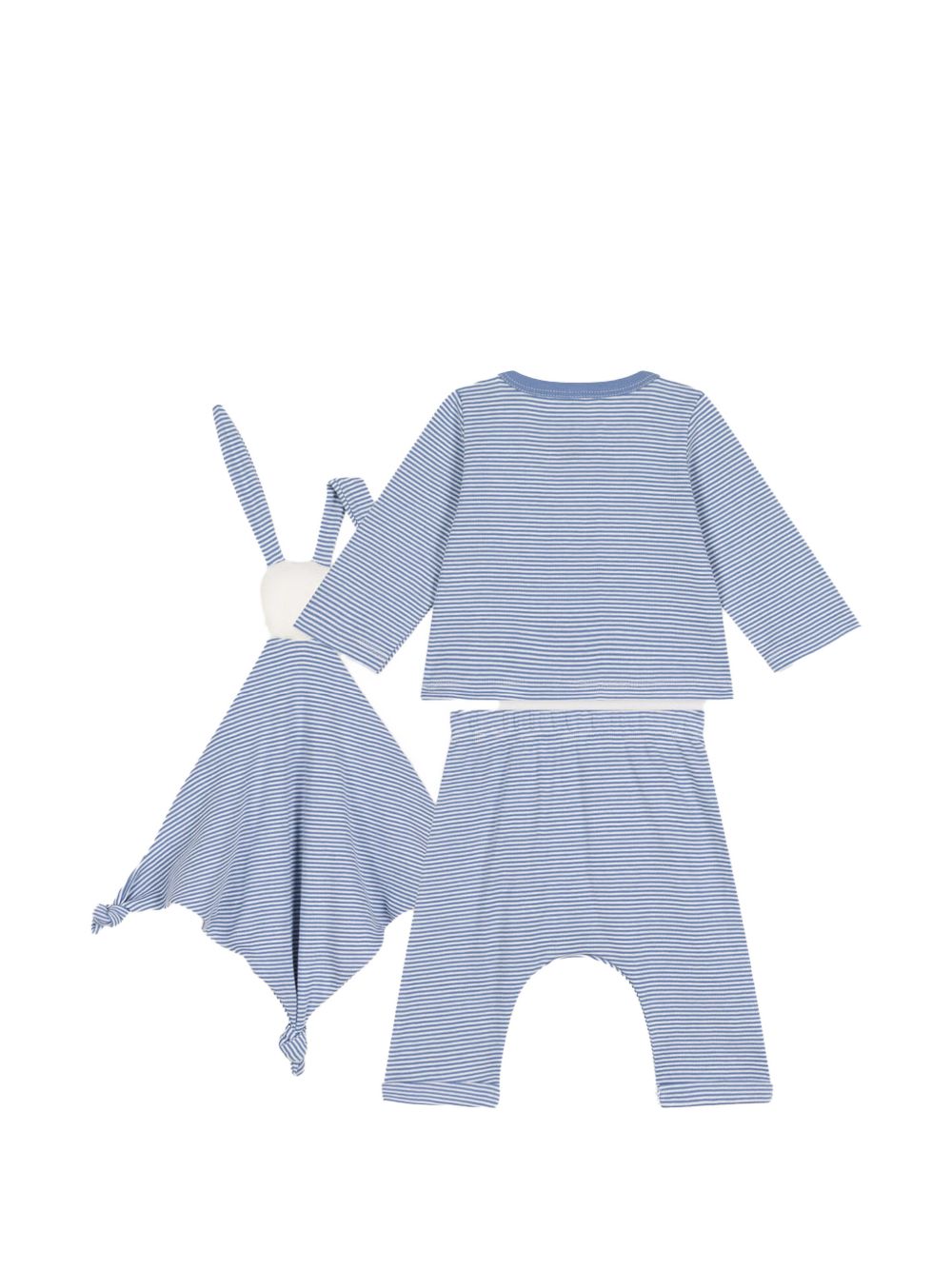 Set neonato a righe orizzontali blu (3pz) A0BO6 01 PETIT BATEAU KIDS