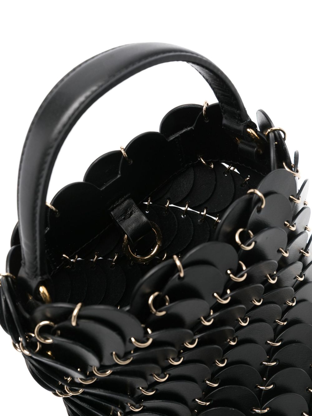 Borsa a secchiello Pacoïo piccola nera 23HSS0393CLF159 P001 RABANNE