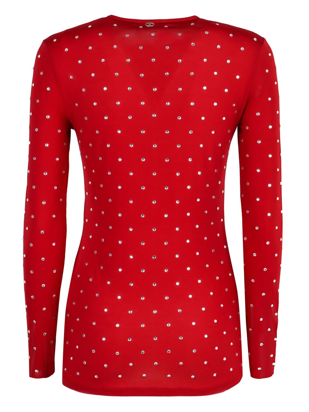 Maglia rossa strass all-over 24AJTO617CU0014 P644 RABANNE