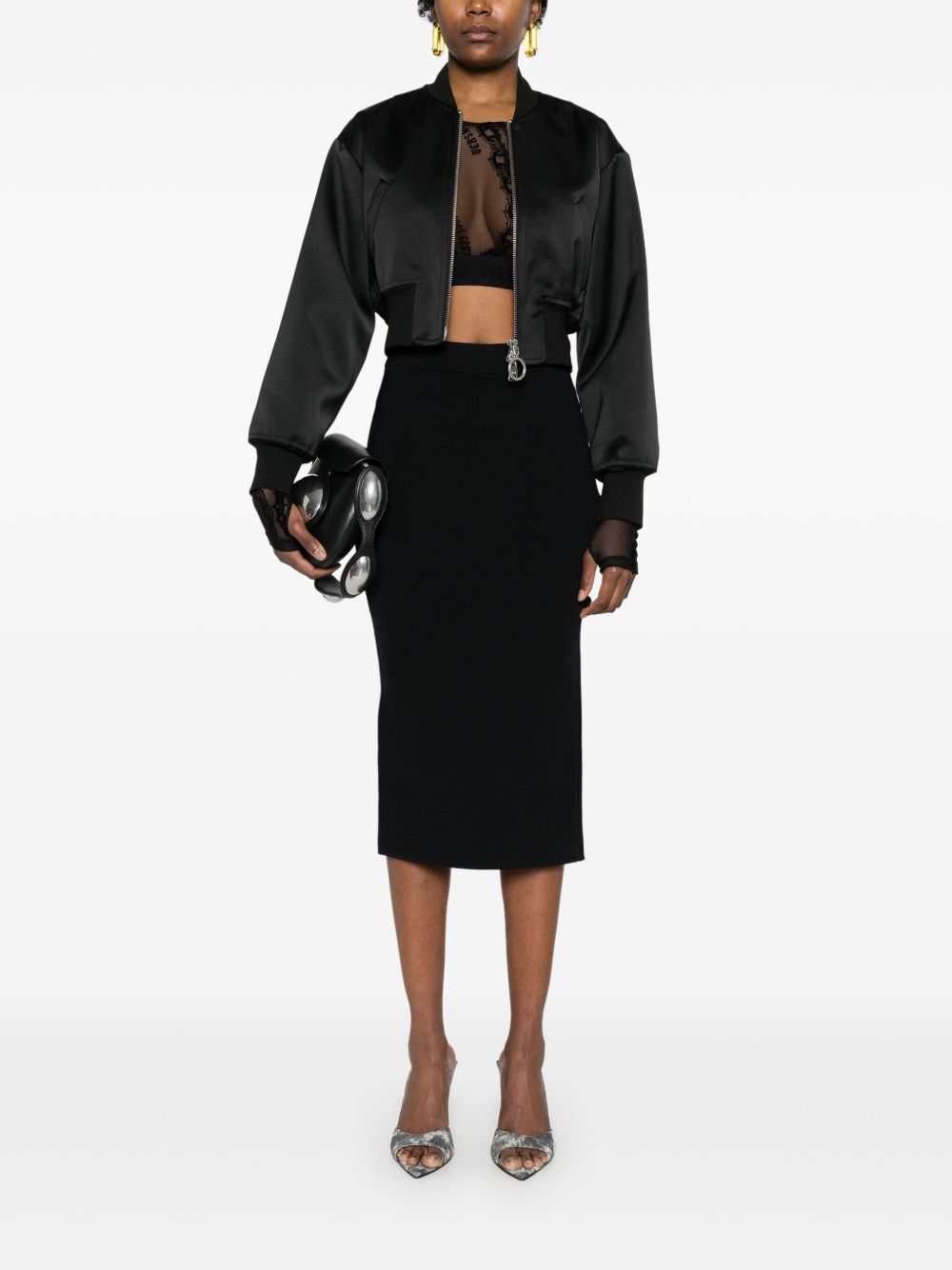 Gonna midi cut-out laterali 77HAEMB1CM61H 899 VERSACE JEANS