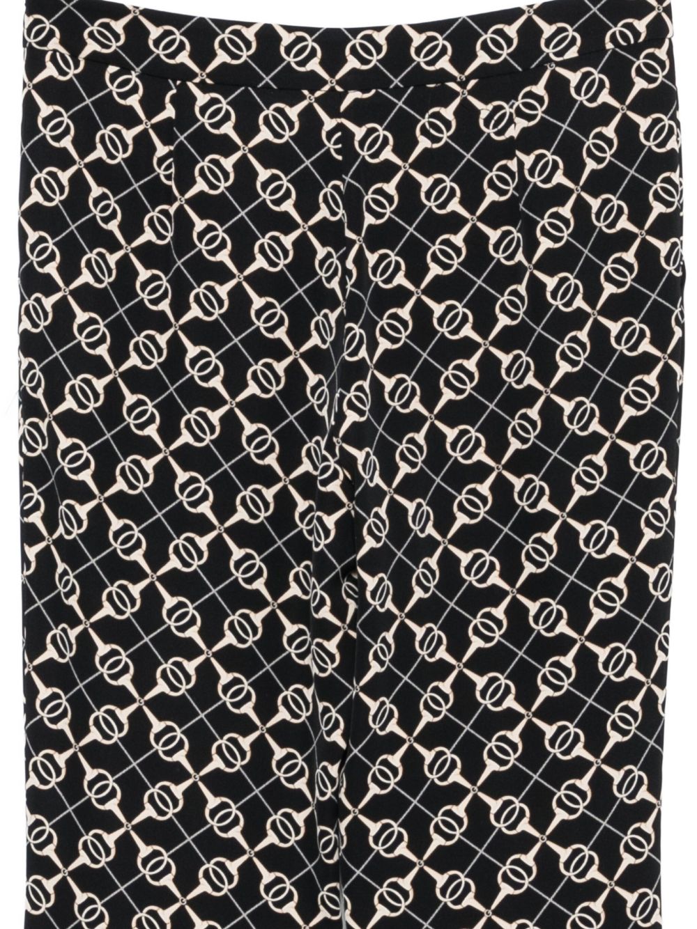 Pantaloni con Motivo a Fantasia e Gamba Svasata S00512 NERO BABYLON COLLECTION