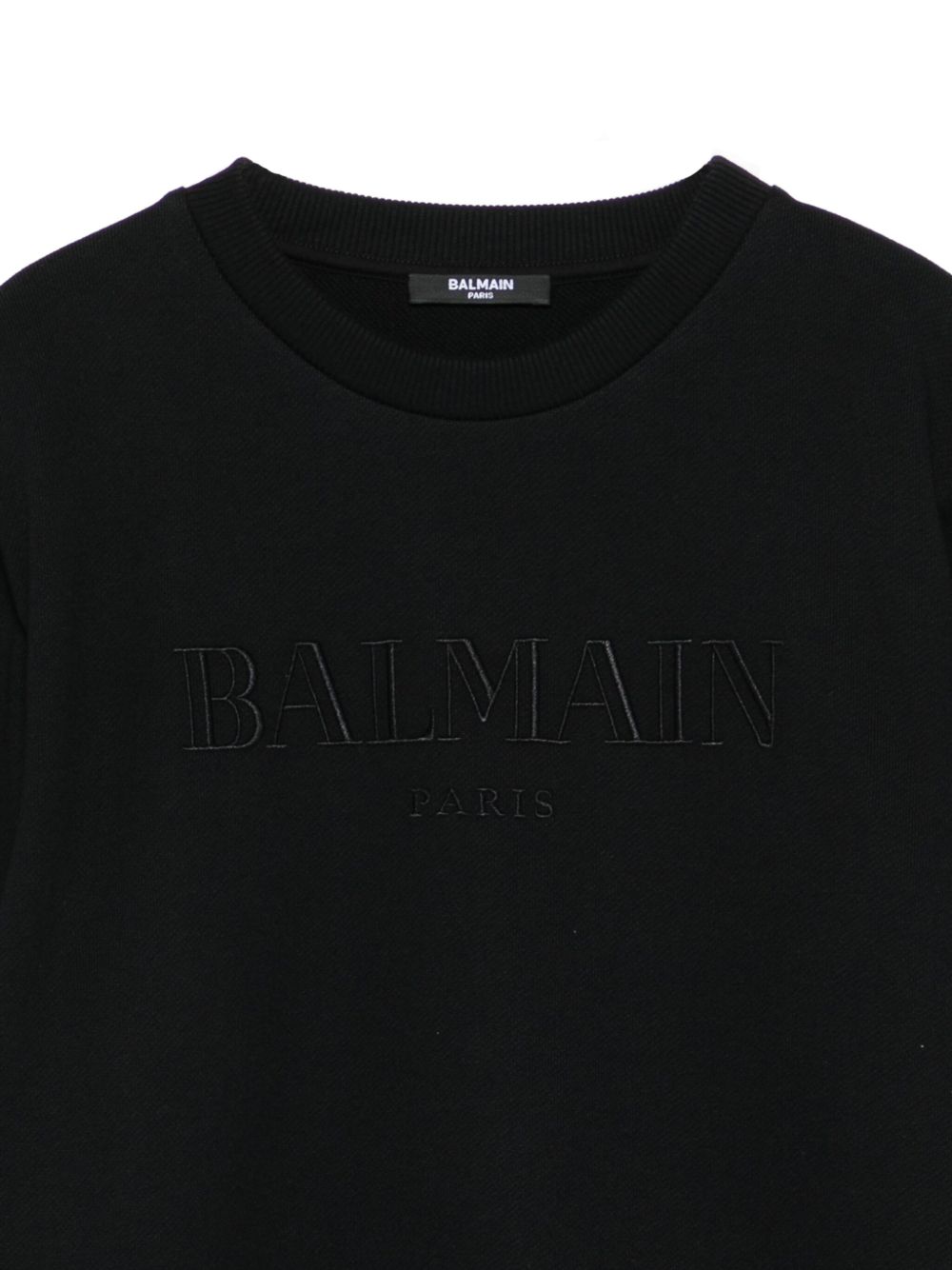 Felpa Nera con Logo Ricamato BX4Q50Z3183 930NE BALMAIN KIDS