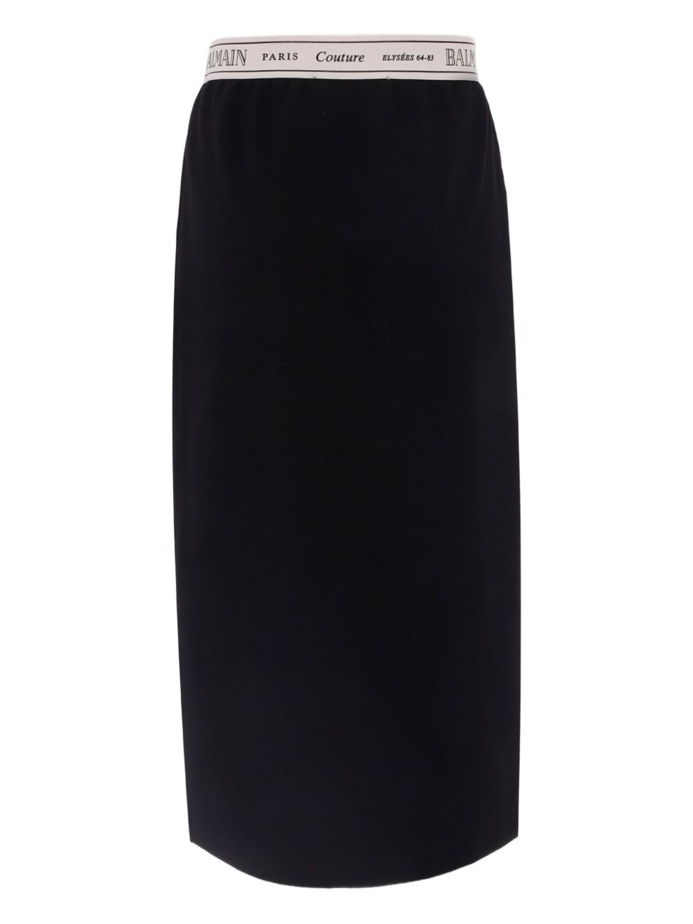 Gonna Bambina in Jersey Nero con Logo e Spacco Laterale BX7A34J0371 930AV BALMAIN KIDS
