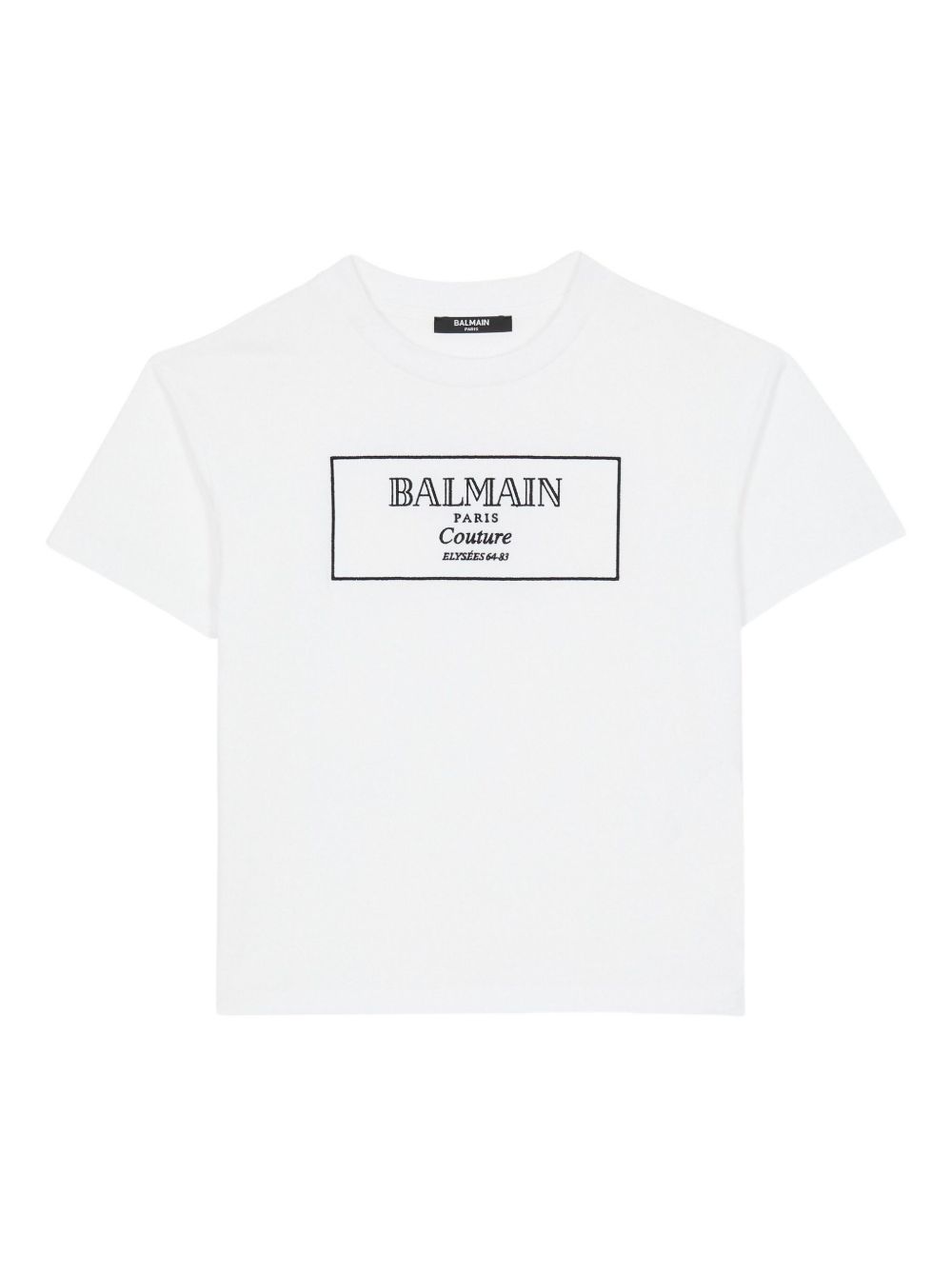 T-shirt a Maniche Corte con Logo BX8P51Z3186 100NE BALMAIN KIDS