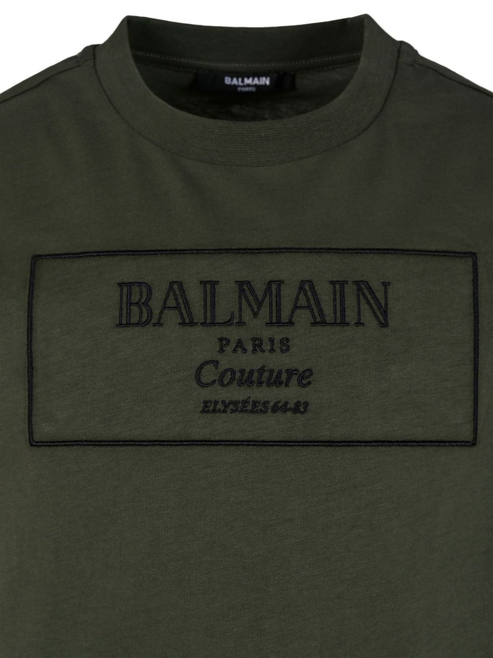 T-shirt Verde con Logo Ricamato BX8P51Z3186 762NE BALMAIN KIDS