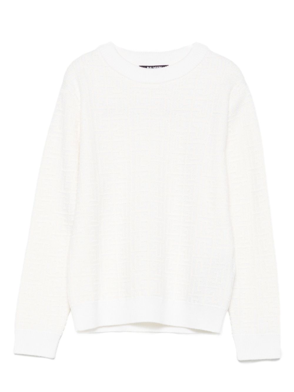 Maglione Bianco a Trama in Rilievo BX9P30W0012 100 BALMAIN KIDS