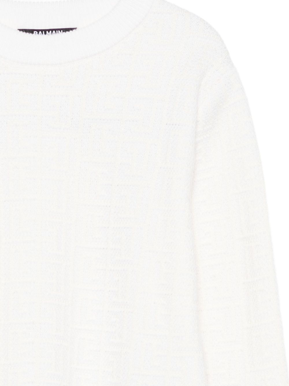 Maglione Bianco a Trama in Rilievo BX9P30W0012 100 BALMAIN KIDS