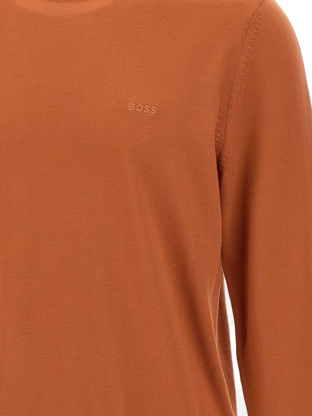 Maglione ruggine in lana con logo ricamato 50476364 809 BOSS