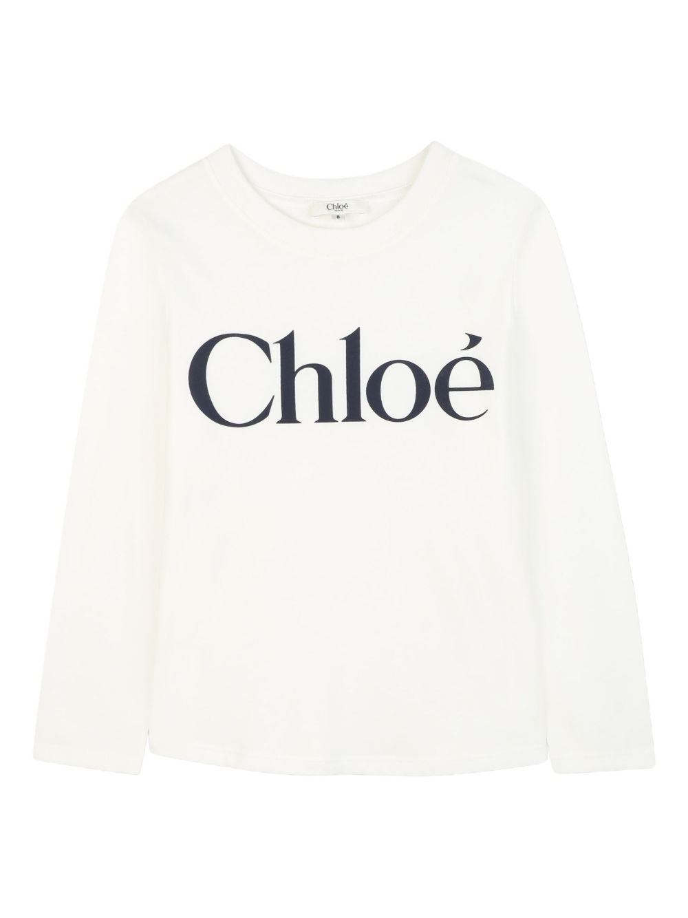 T-shirt a Maniche Lunghe con Logo a Contrasto C20650 117 CHLOE KIDS