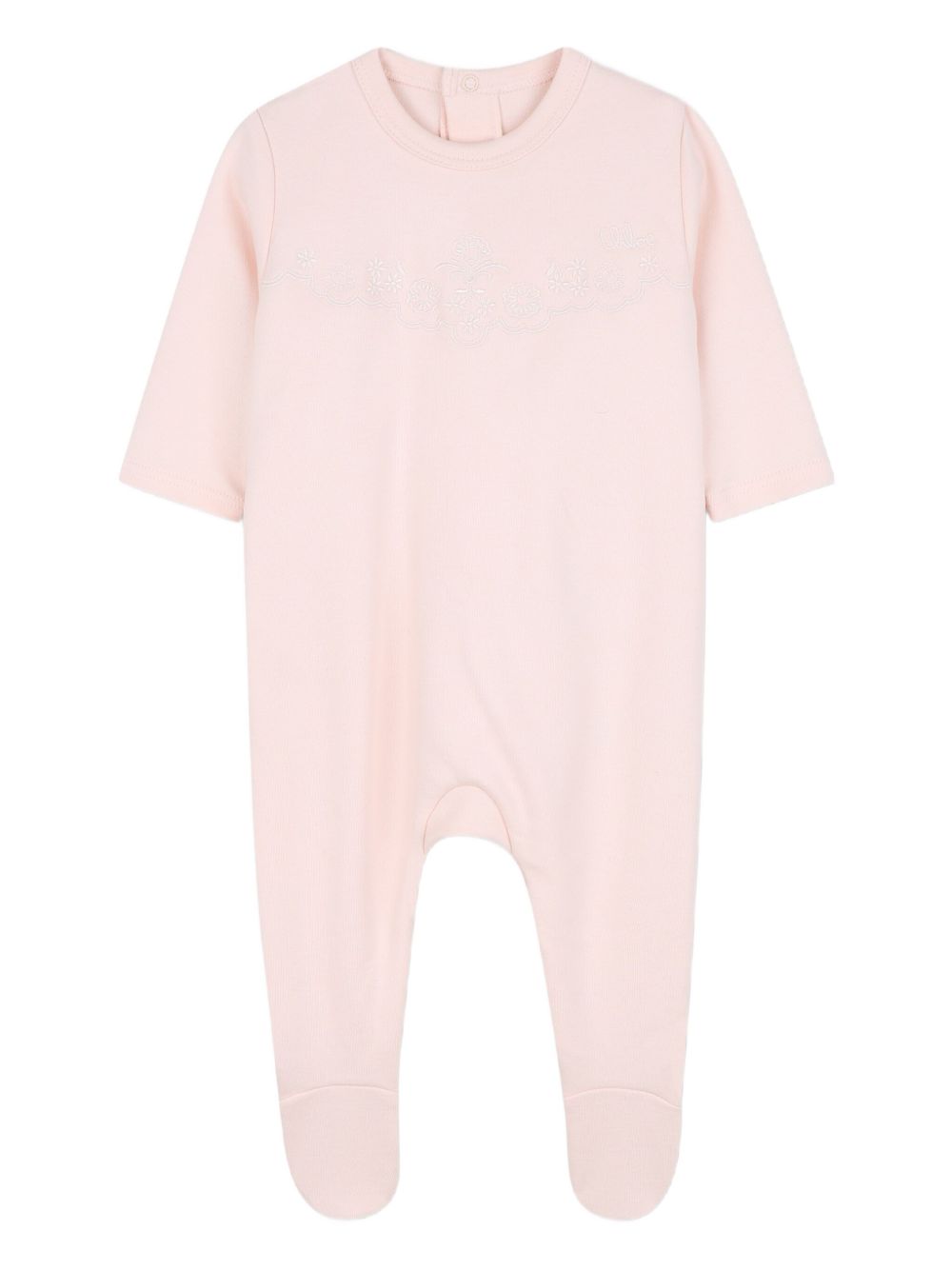 Set Neonato a Coste con Logo Ricamato C20774 45Q CHLOE KIDS