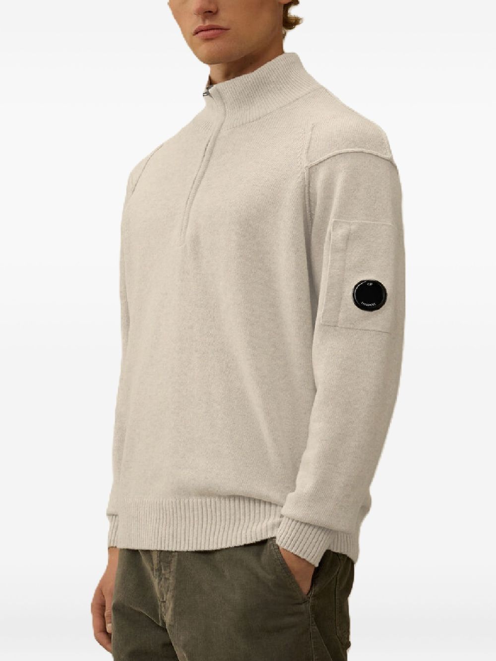 Maglia con Mezza Zip e Dettaglio Lens RFCMKN709A110149A 103 CP COMPANY