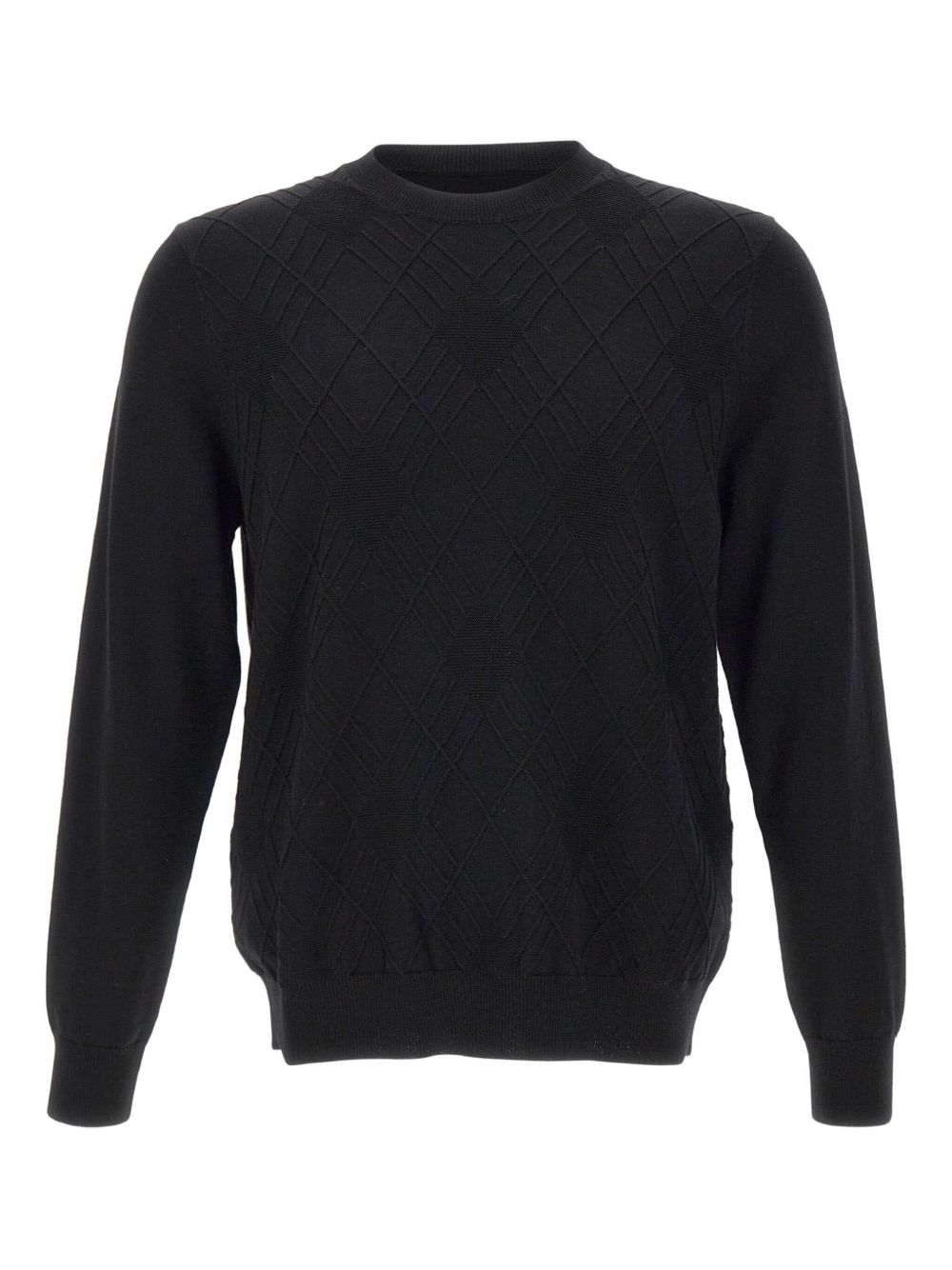 Maglione in lana con motivo a rombi DK97069 NERO DIKTAT