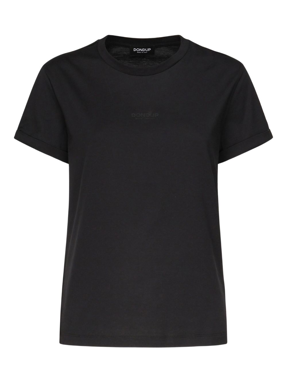 DONDUP T-shirt nera con logo frontale Made in Italy DS039JF0271DDU6DD 999 DONDUP