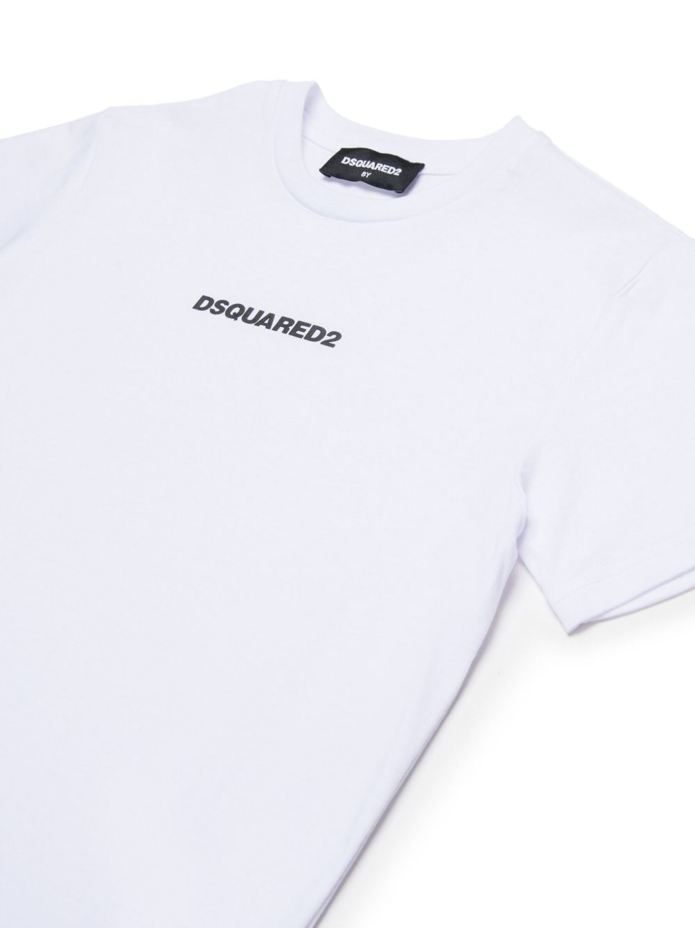 T-shirt Bianca con Stampa Frontale DQ2823D004G DQ100 DSQUARED KIDS