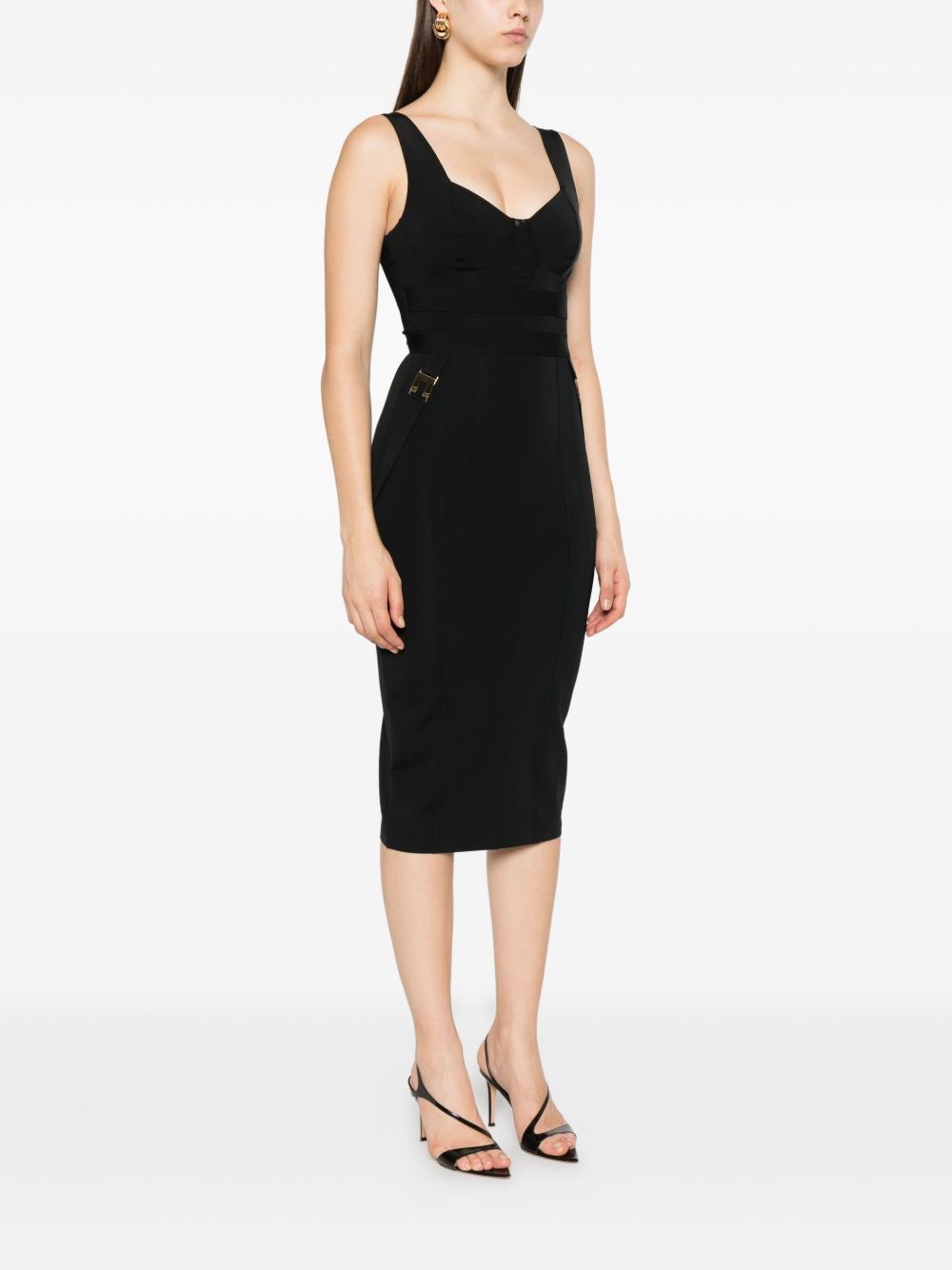 Abito Corto con Scollo a Cuore Nero AB81056E2 110 ELISABETTA FRANCHI