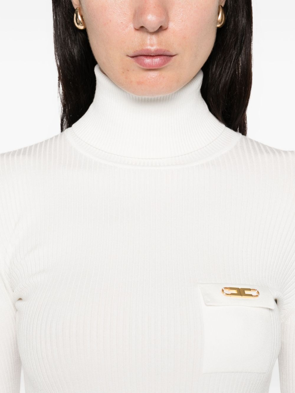 Maglione a Collo Alto con Polsini Abbottonati MK11B56E2 360 ELISABETTA FRANCHI