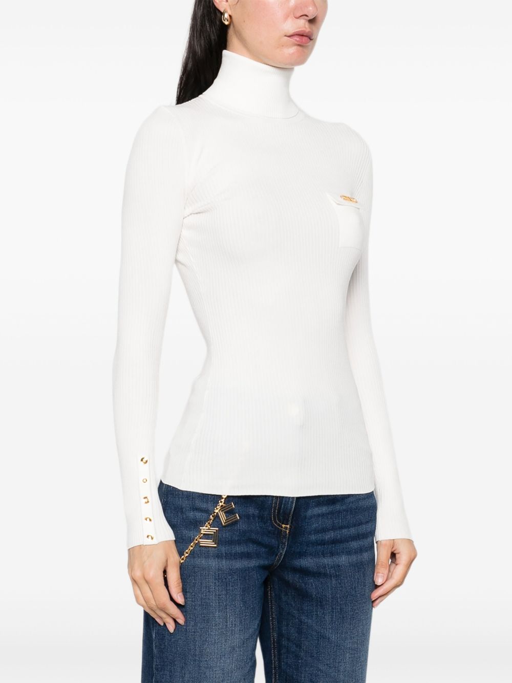 Maglione a Collo Alto con Polsini Abbottonati MK11B56E2 360 ELISABETTA FRANCHI