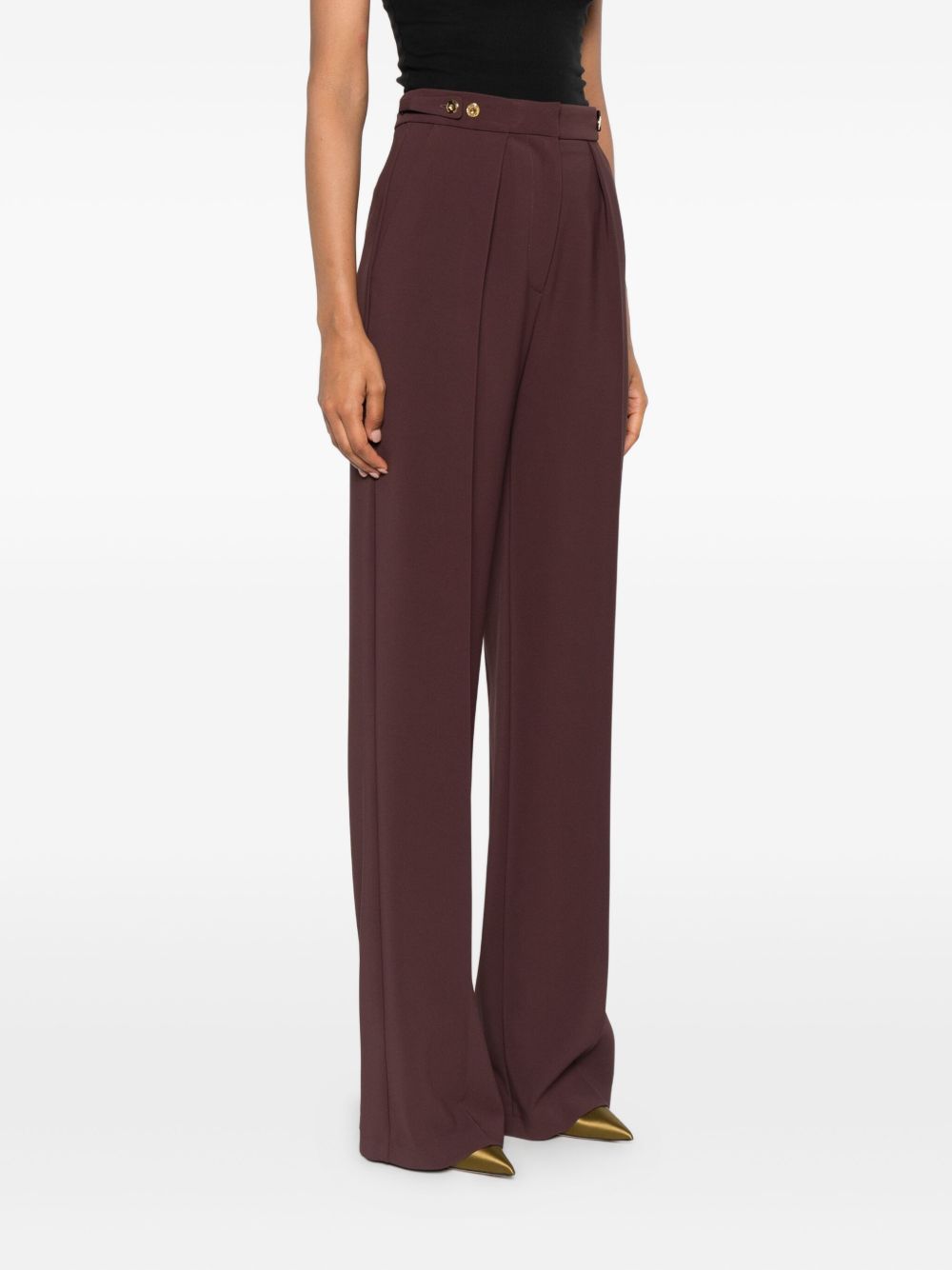 Pantaloni Dritti con Pieghe e Dettagli Oro PA09956E2 EA4 ELISABETTA FRANCHI