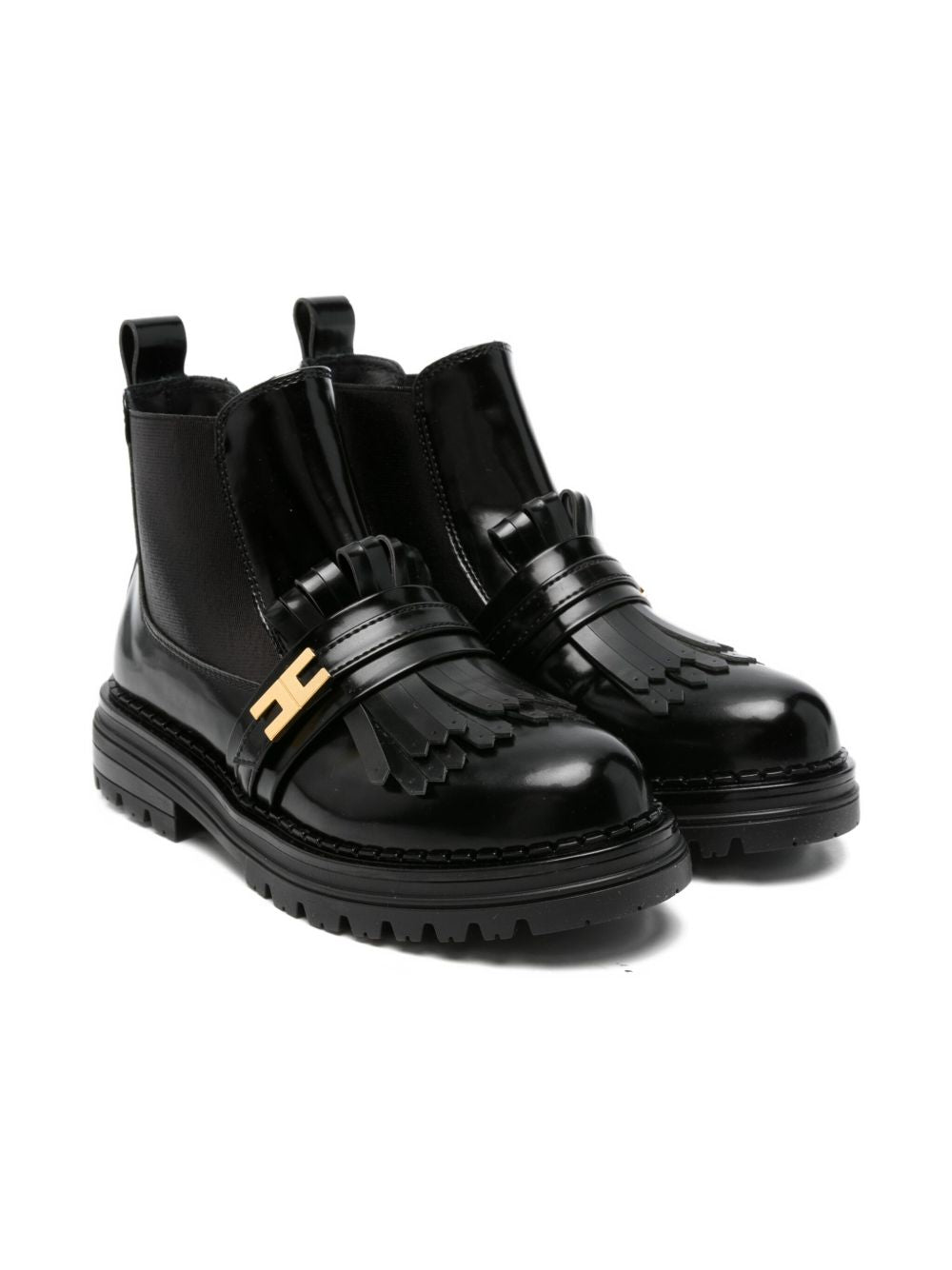 Stivali Chelsea neri in pelle F4A5E04381259 930 ELISABETTA FRANCHI KIDS