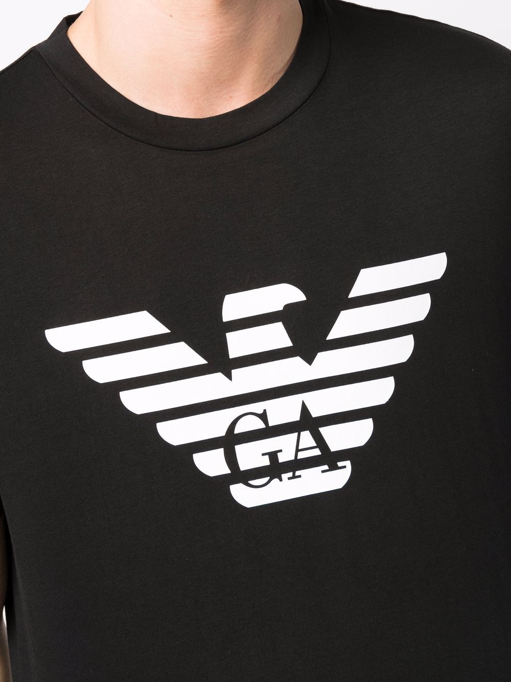 T-shirt con stampa logo davanti e collo a giro 8N1TN51JPZZ 0022 EMPORIO ARMANI