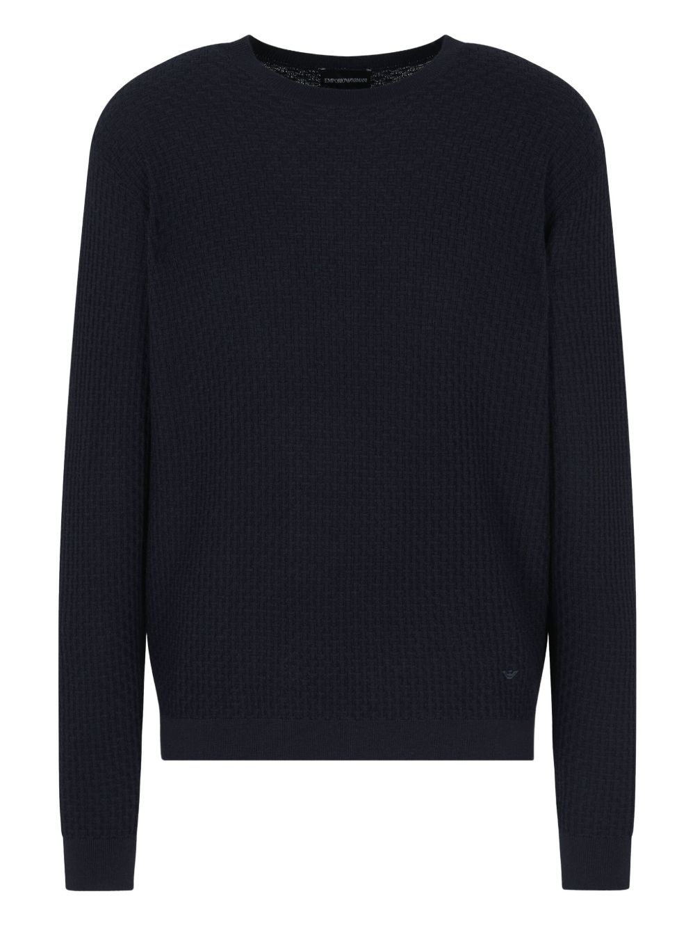 Maglione blu in maglia waffle EM002196AF13851 FB057 EMPORIO ARMANI