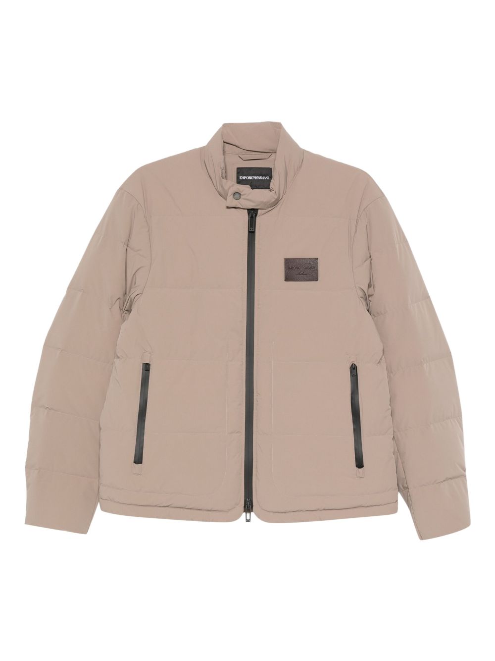 Giubbino marrone imbottito con cerniera e toppe logo EM003278AF18499 U6189 EMPORIO ARMANI