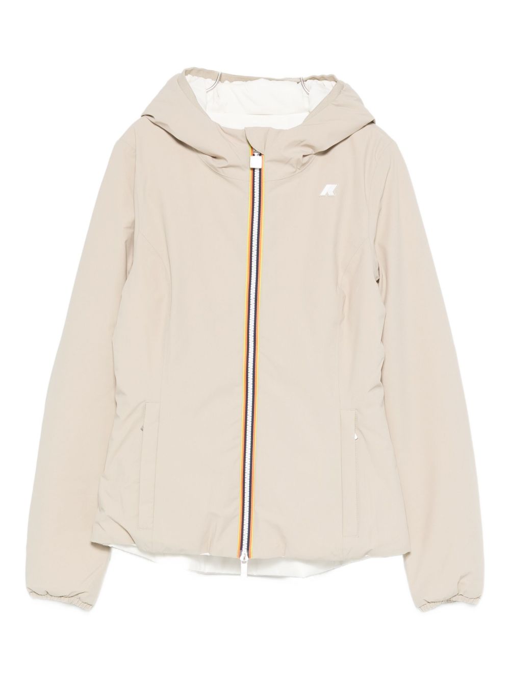 Giacca Lily beige/bianco con zip e cappuccio K6128TW BBA K-WAY