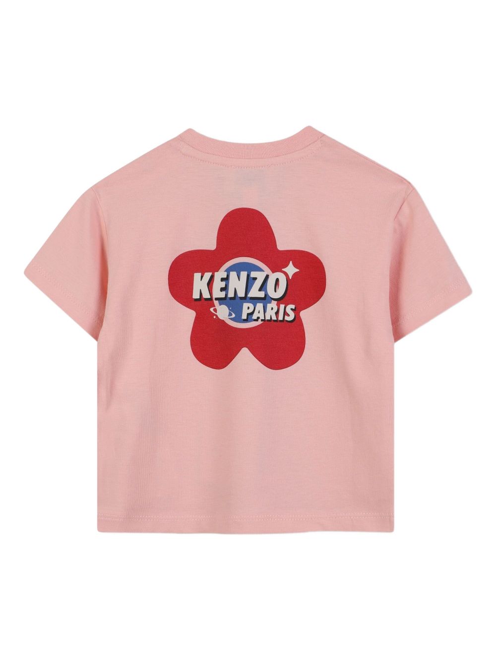T-shirt con Stampa Logo e Motivo Floreale K61278 47H KENZO KIDS