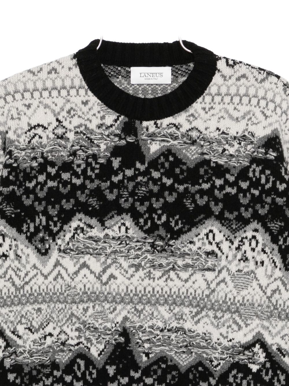 Maglione nero a fantasia F5LMAJP098 110 LANEUS
