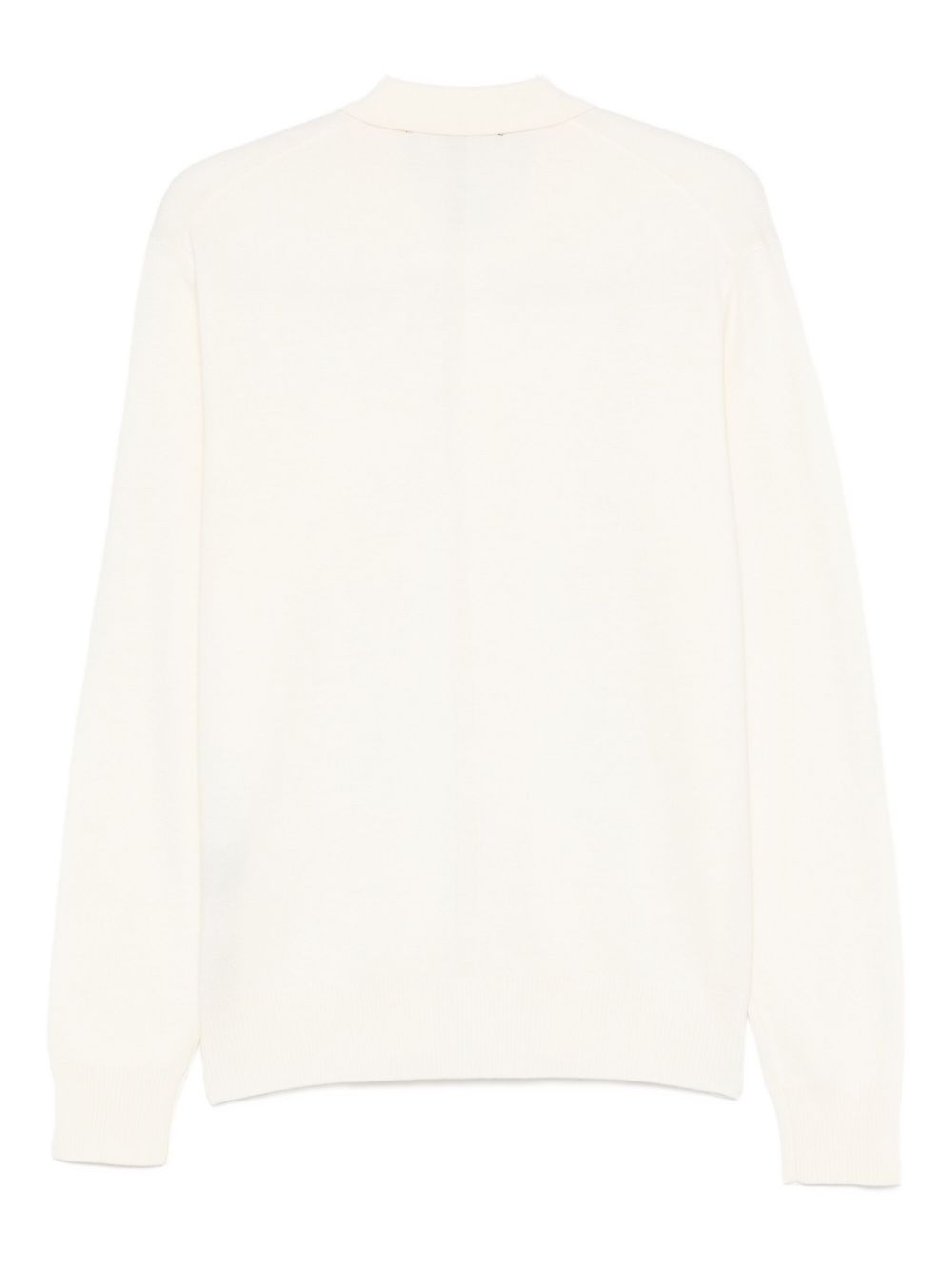 Cardigan bianco in lana merino con collo a V e chiusura a bottone L1MFW25266737 A014 LOW BRAND