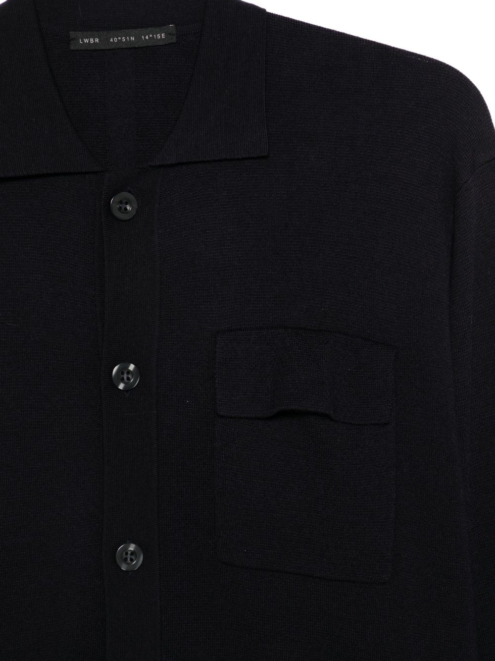 Cardigan blu con colletto stile polo e chiusura a bottoni L1MFW25266737 E044 LOW BRAND