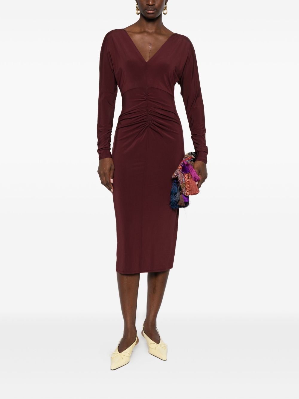 Abito midi con ruches sul davanti 2526626041600 002 MAX MARA STUDIO