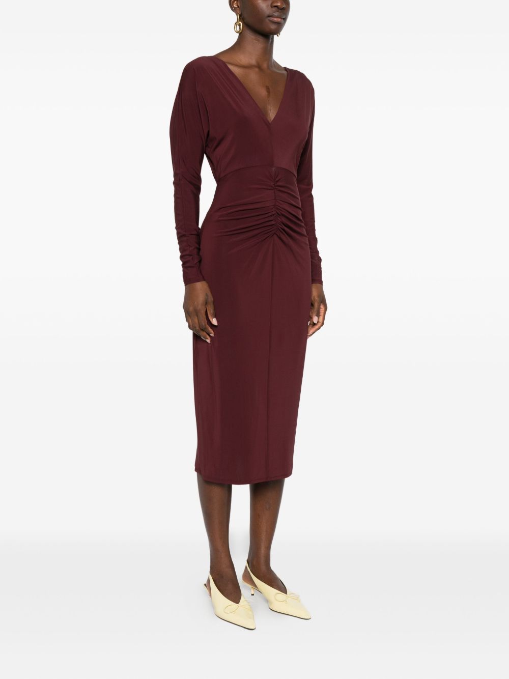Abito midi con ruches sul davanti 2526626041600 002 MAX MARA STUDIO