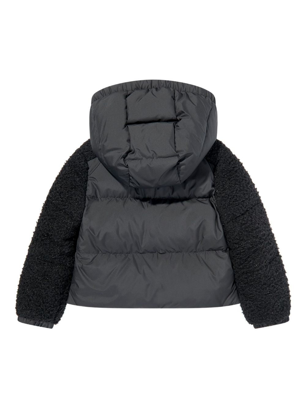 Giacca nera trapuntata con cappuccio K29541A0009389B68 999 MONCLER KIDS
