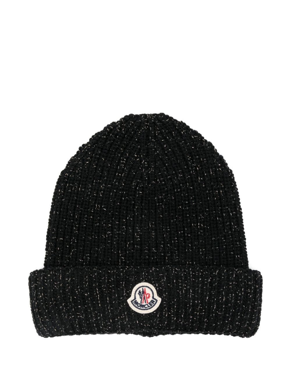 Berretto nero a coste con logo K29543B00021M8258 999 MONCLER KIDS