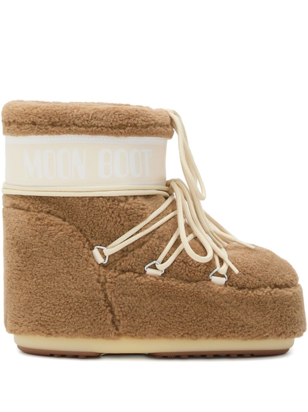Moon Boot Kids Stivali Icon Low Camel con logo e lacci 80D1409700 M047 MOON BOOT