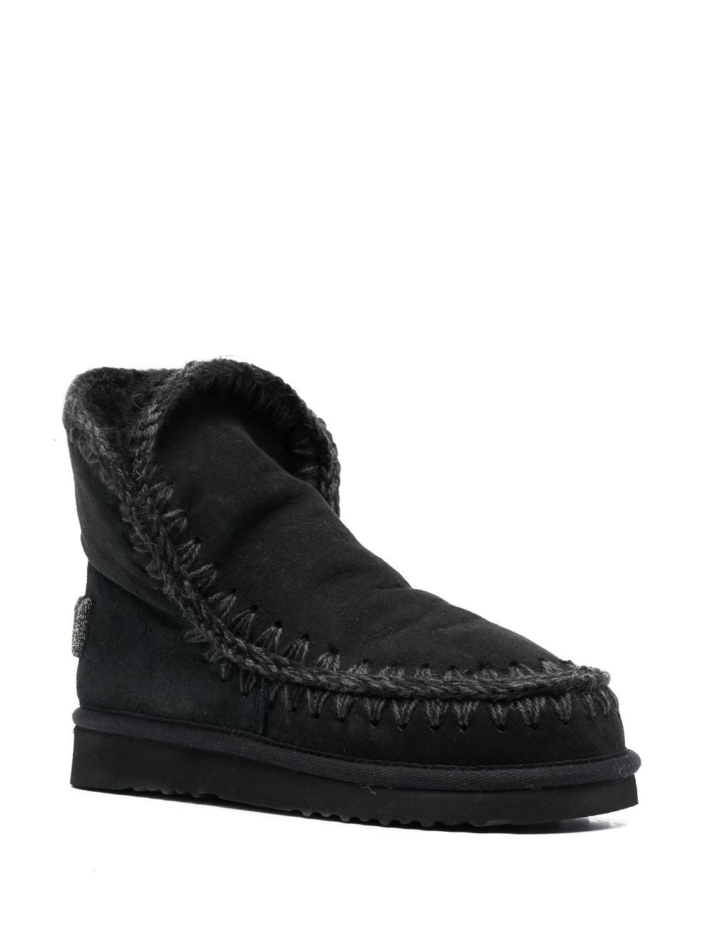 Stivaletti alla caviglia con logo glitter MUFW101050A BKBK MOU