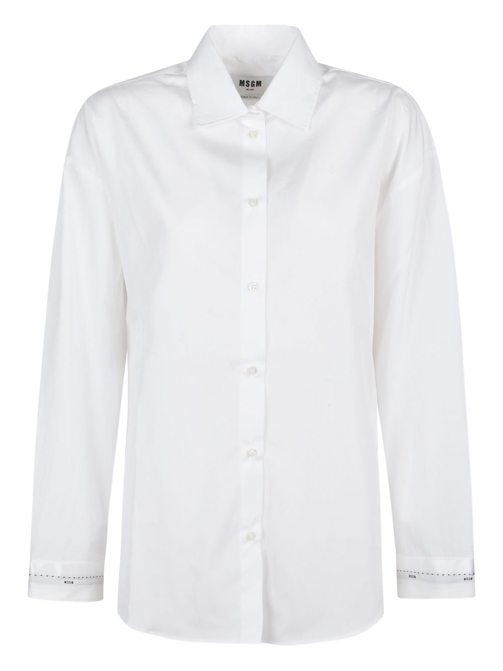 Camicia bianca con logo sui polsini 3941MDE13X257602 01 MSGM