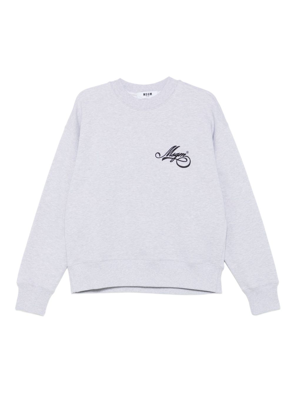 Felpa grigia in cotone con logo ricamato 3941MDM80257793 95 MSGM